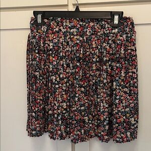 Floral Pleated Skirt